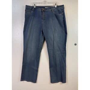 Bill Bass Jeans Size 20 Stretch Denim Women Blue Jeans Casual Embroidered Mom